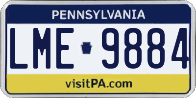 PA license plate LME9884