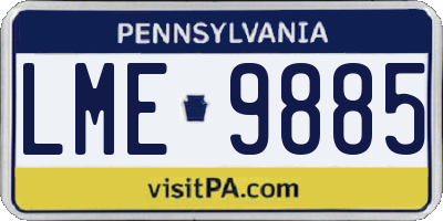 PA license plate LME9885