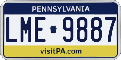PA license plate LME9887