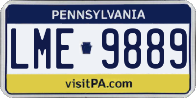 PA license plate LME9889