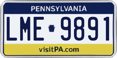 PA license plate LME9891