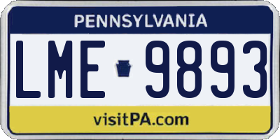 PA license plate LME9893
