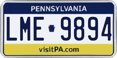PA license plate LME9894