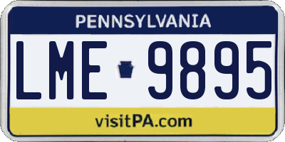 PA license plate LME9895