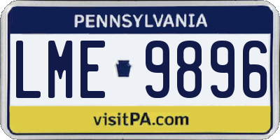 PA license plate LME9896