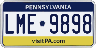 PA license plate LME9898
