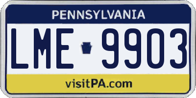 PA license plate LME9903