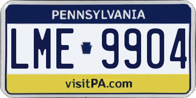 PA license plate LME9904