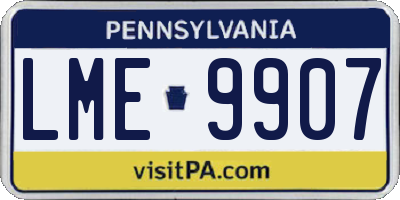 PA license plate LME9907