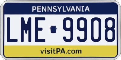 PA license plate LME9908