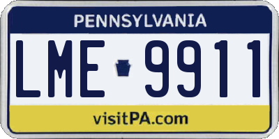 PA license plate LME9911