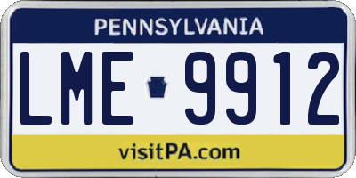 PA license plate LME9912