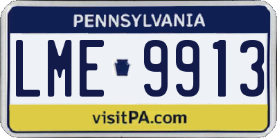 PA license plate LME9913