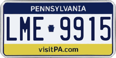 PA license plate LME9915