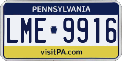 PA license plate LME9916