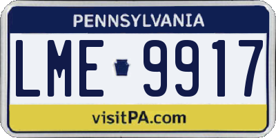 PA license plate LME9917