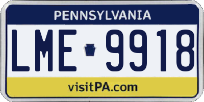 PA license plate LME9918