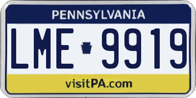 PA license plate LME9919