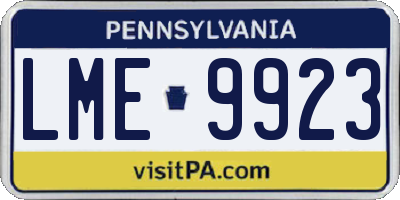 PA license plate LME9923