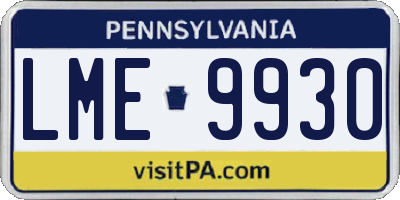 PA license plate LME9930