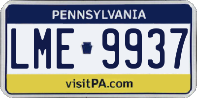 PA license plate LME9937