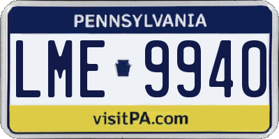 PA license plate LME9940