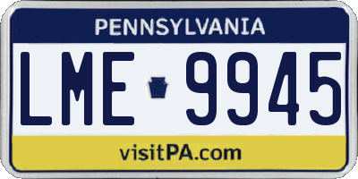 PA license plate LME9945