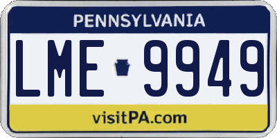 PA license plate LME9949