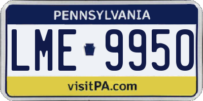 PA license plate LME9950