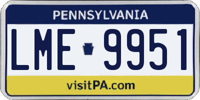 PA license plate LME9951
