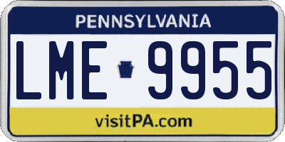 PA license plate LME9955