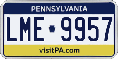 PA license plate LME9957