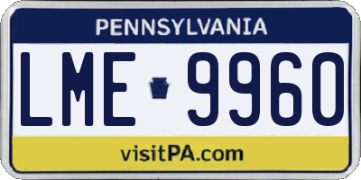 PA license plate LME9960