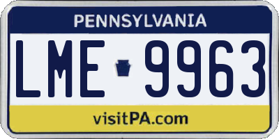 PA license plate LME9963