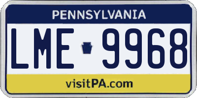 PA license plate LME9968