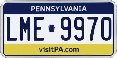 PA license plate LME9970