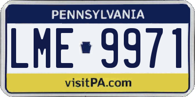PA license plate LME9971