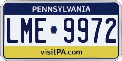 PA license plate LME9972