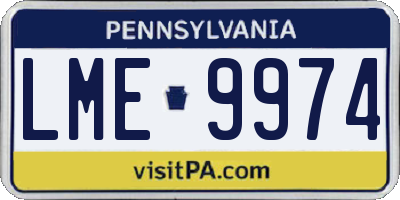PA license plate LME9974