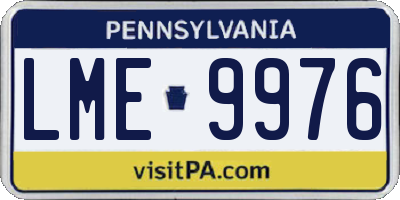 PA license plate LME9976