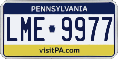 PA license plate LME9977