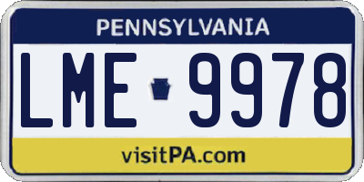 PA license plate LME9978