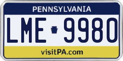 PA license plate LME9980