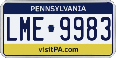 PA license plate LME9983