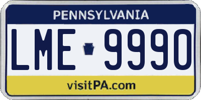 PA license plate LME9990