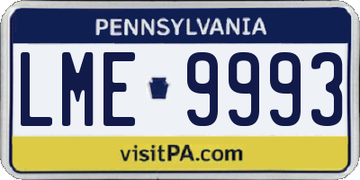 PA license plate LME9993