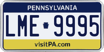 PA license plate LME9995