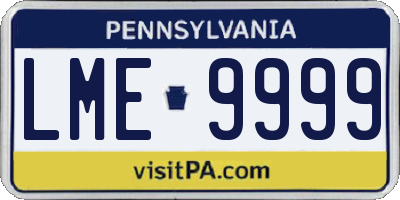 PA license plate LME9999
