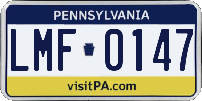PA license plate LMF0147