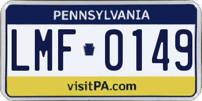 PA license plate LMF0149